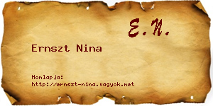 Ernszt Nina névjegykártya
